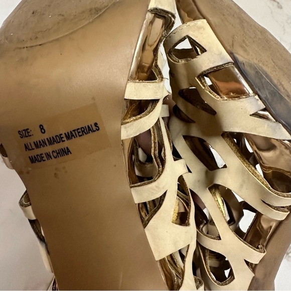 Charlotte Russe Beige High Heels Sandals Size 8 - Picture 8 of 9